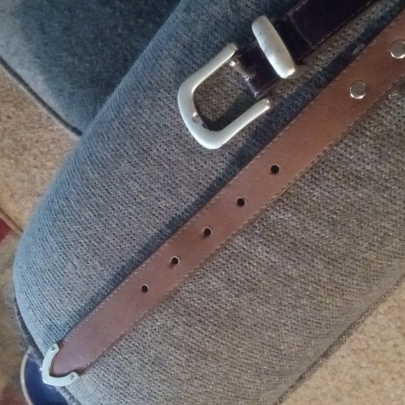 Navasota Leather And Silver Medallion Belt Waist 27"-31" - Picture 15 of 16